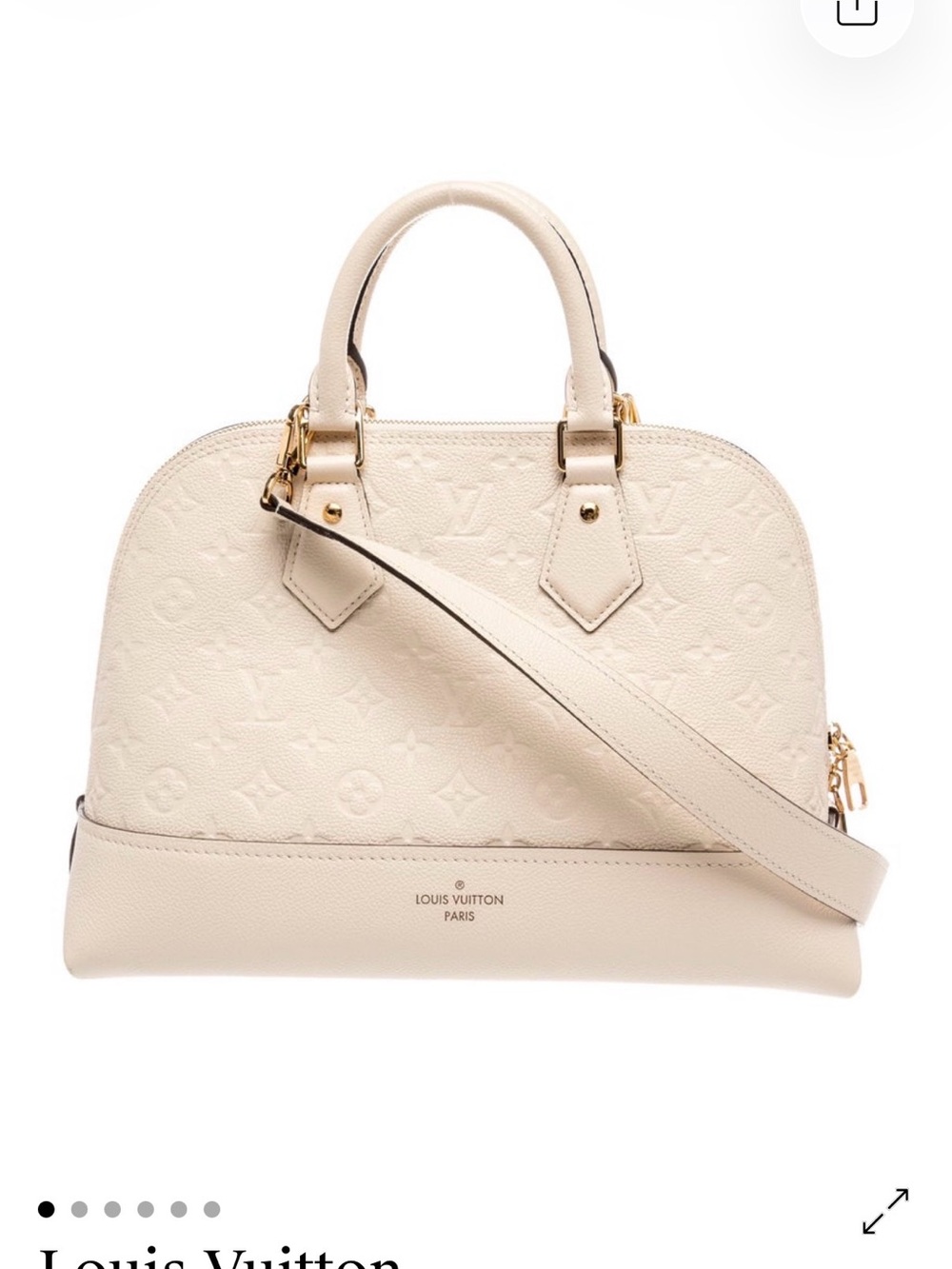 Louis Vuitton Cream Alma Monogram Top-Handle Satchel with Strap